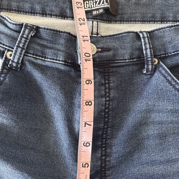 Grizzly Skateboard Jeans Rare Mens 36x30 (fits 36x29) Straight Leg Stretch Denim - Picture 7 of 11
